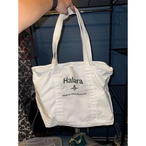 Halara Letter Print Casual Canvas Tote Bag